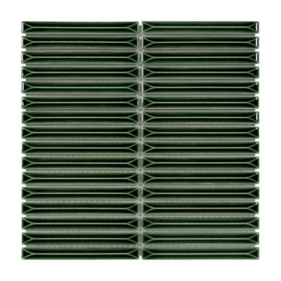 12" x 12" Stacked Glossy Kit Kat Finger Porcelain Wall Mosaic Tile