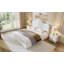 Lit plateforme tapissier minimaliste contemporain avec tête de lit Camelback et support à lattes en bois Veloura-126089306