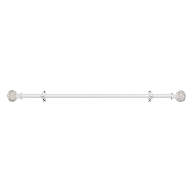 Tringle à rideaux simple Gillon, H 1 po x l 48 po x P 1 po, Blanc