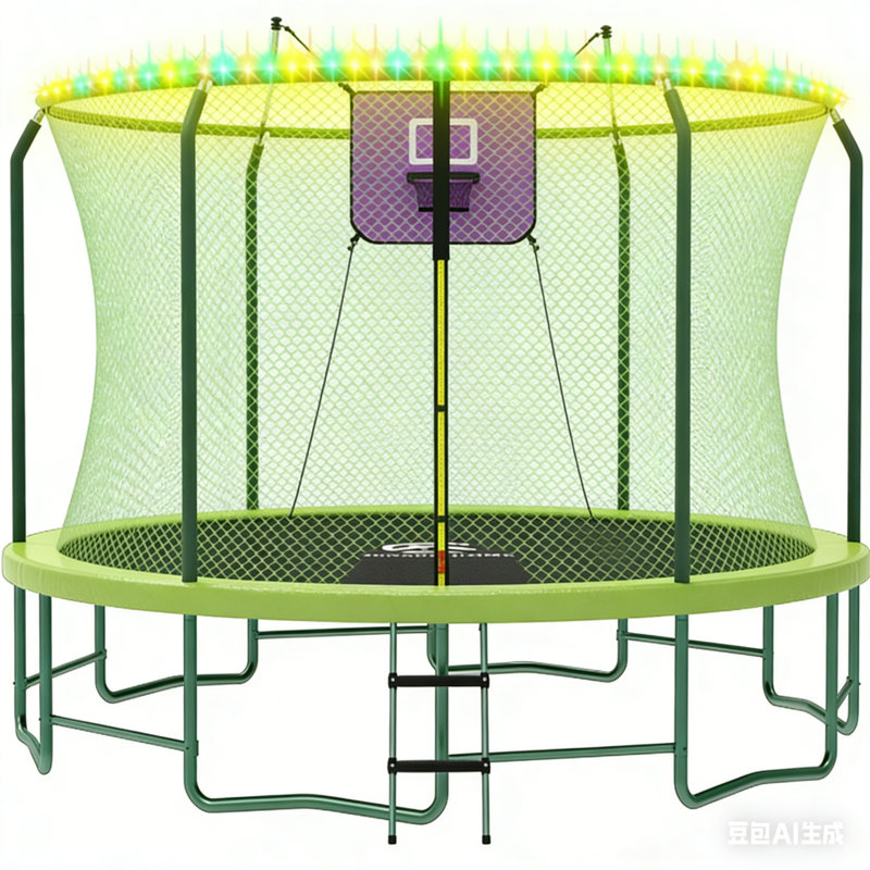 Trampoline de jardin rond de 12 pi avec enceinte sécuritaire SENCHO GINSYTALIOR