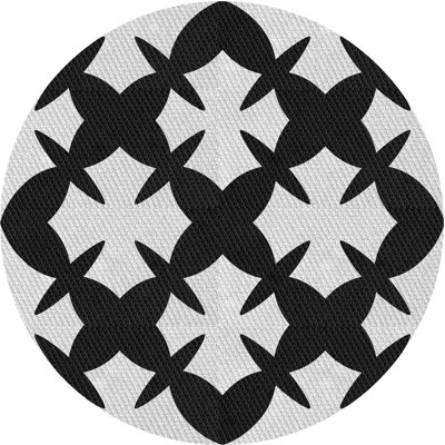 Tapis gris/noir tissé à la machine