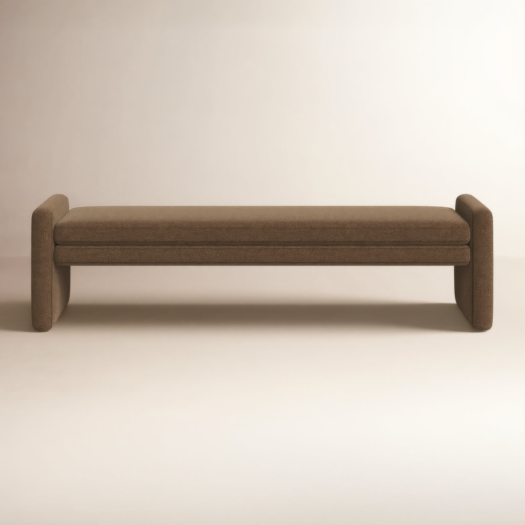 Geordi 70" Boucle Dining Bench, Brown