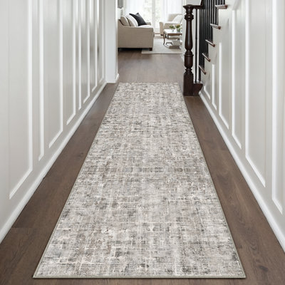 Tapis gris élégant et lavable à la machine