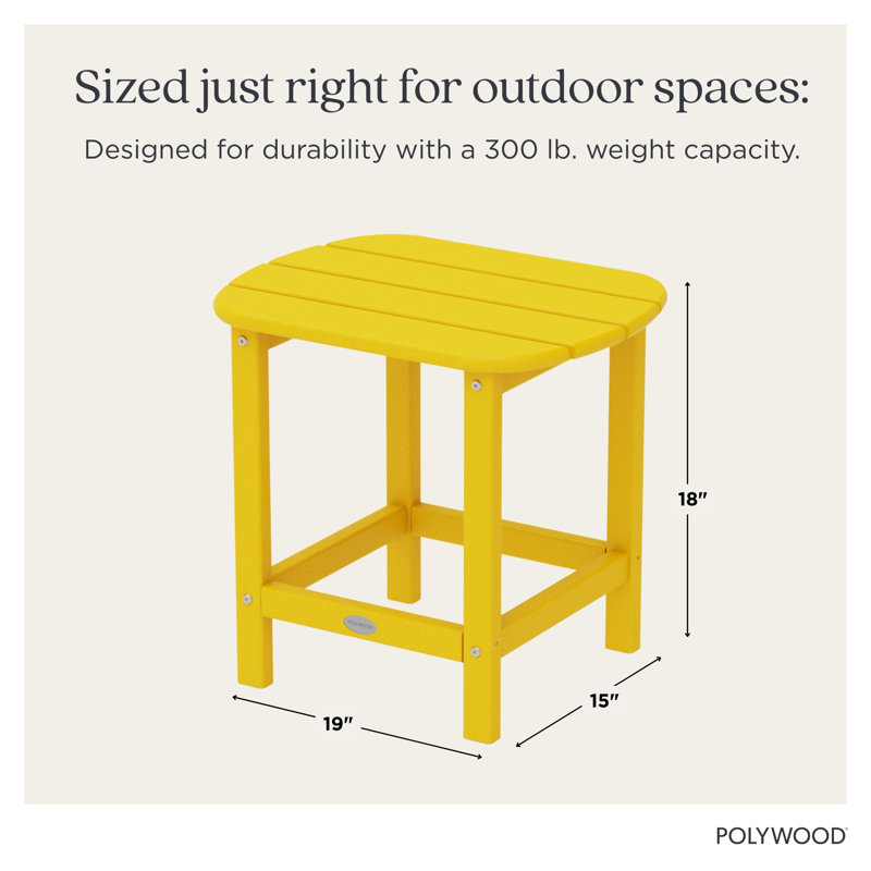 POLYWOOD South Beach 18" Side Table, Lemon
