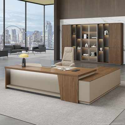 L-Shaped Executive Desk With Digital Lock & Cable Management System by Brayden Studio