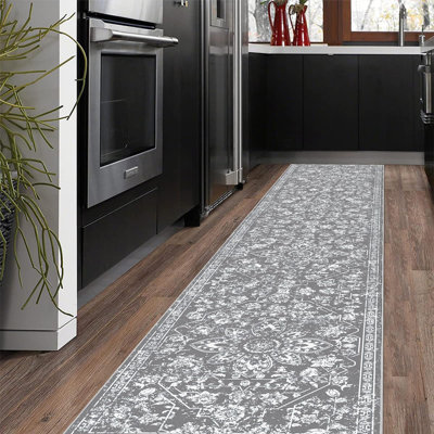 Tapis de couloir à motif floral rétro, tapis de couloir antidérapant et antidérapant, tapis de couloir à tapis à poils courts 2 x 10 lavables à la machine pour le vestibule, la cuisine de la chambre à coucher