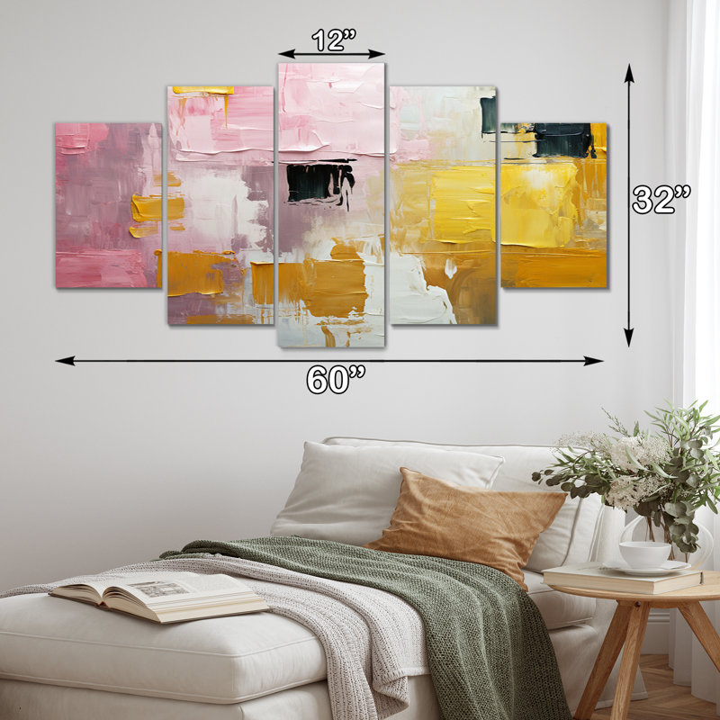 «Submission Of Significance», impression sur toile abstraite - 5 panneaux