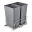 Double Pullout Waste Container Kitchen Trash Can with Soft Close Grey 50QTx2-117497781