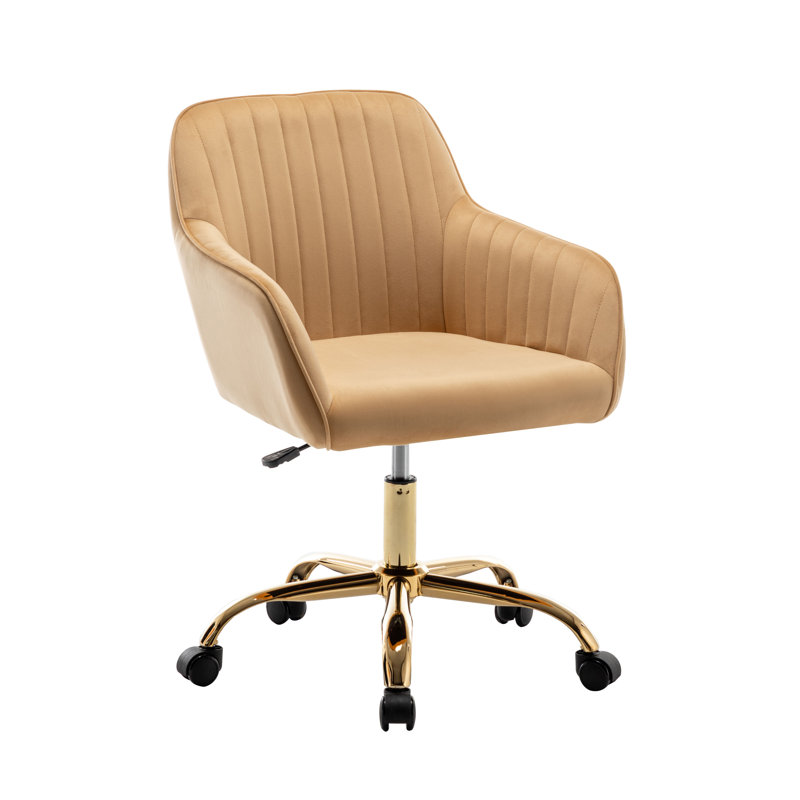 Kierulf Velvet Office Chair, Champagne
