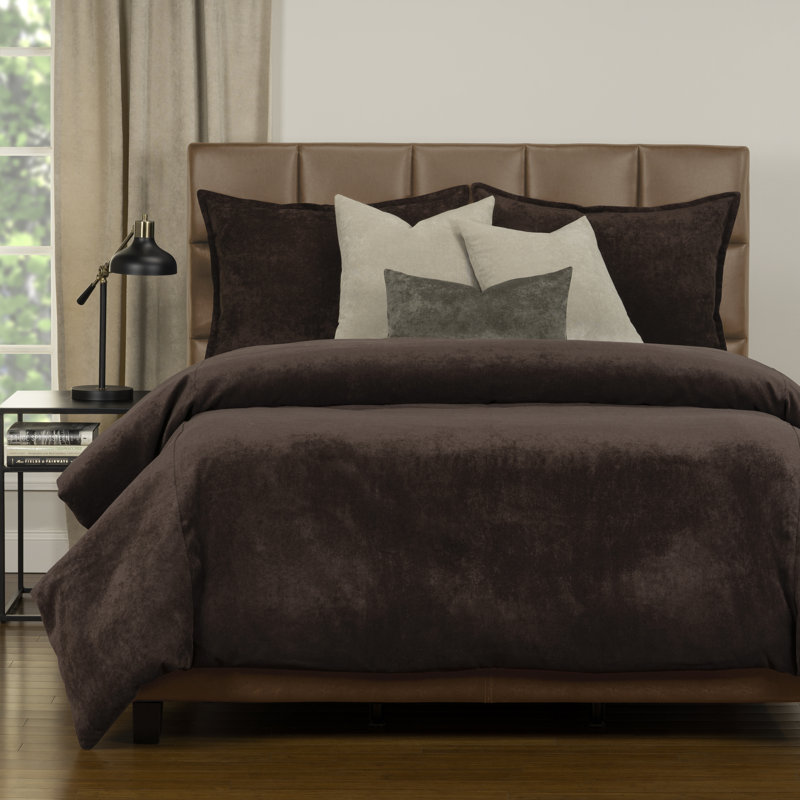 Polyester Channel Duvet Cover & Insert, Full/Double Duvet Cover + 6 Additional Pieces, Coffee Bean