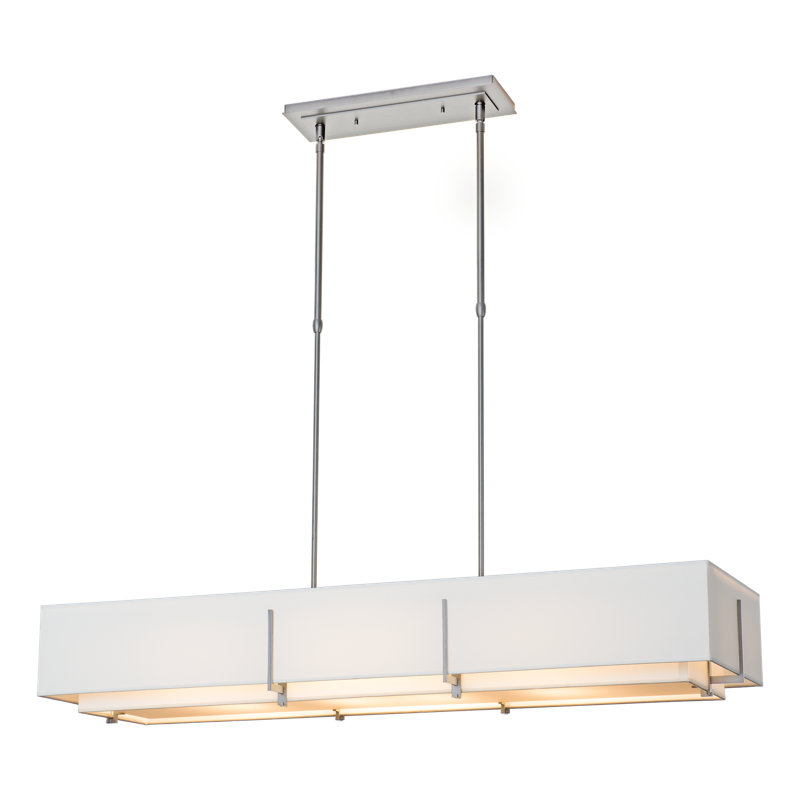 Exos 4 - Light Unique/Statement Linear Pendant, Natural Anna Shade, Vintage Platinum