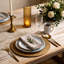 Service de table HomeVSS en porcelaine fine marbrée artisanale avec bordure dorée, 20 pièces pour 4 personnes-990580448