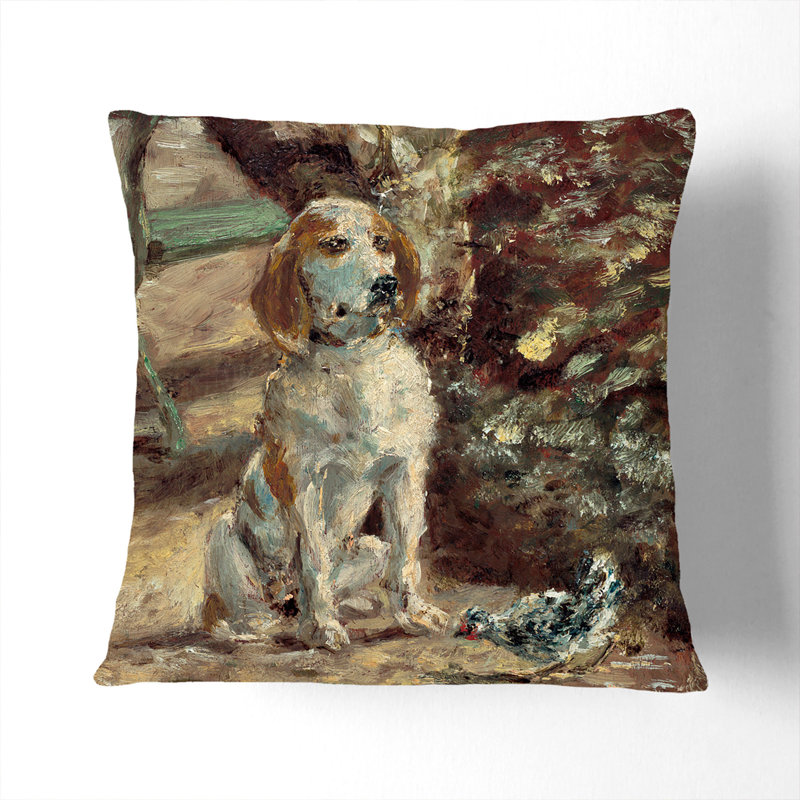 The Artist's Dog Scatter Cushion, 55cm H x 55cm W x 20cm D, Stone