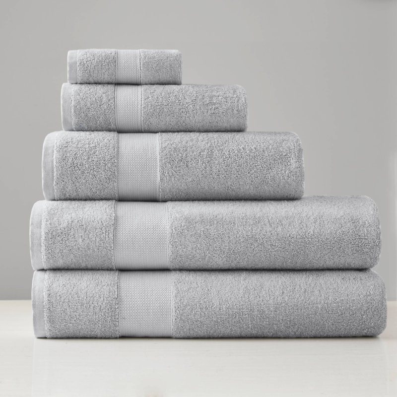 500 GSM 100% Turkish Cotton Light Grey Oversized 2-Piece Towel Set, Light Gray, Bath Sheets - 2 Pack