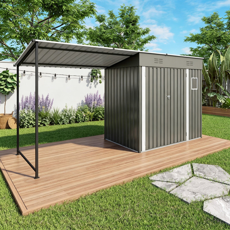 Dans 1 remise, organisateur de patio moderne en métal 12 x 4 pi