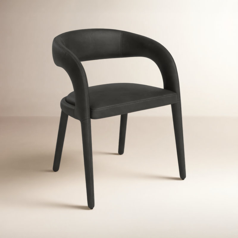 Freestyle Vegan Leather Dining Armchair, Black