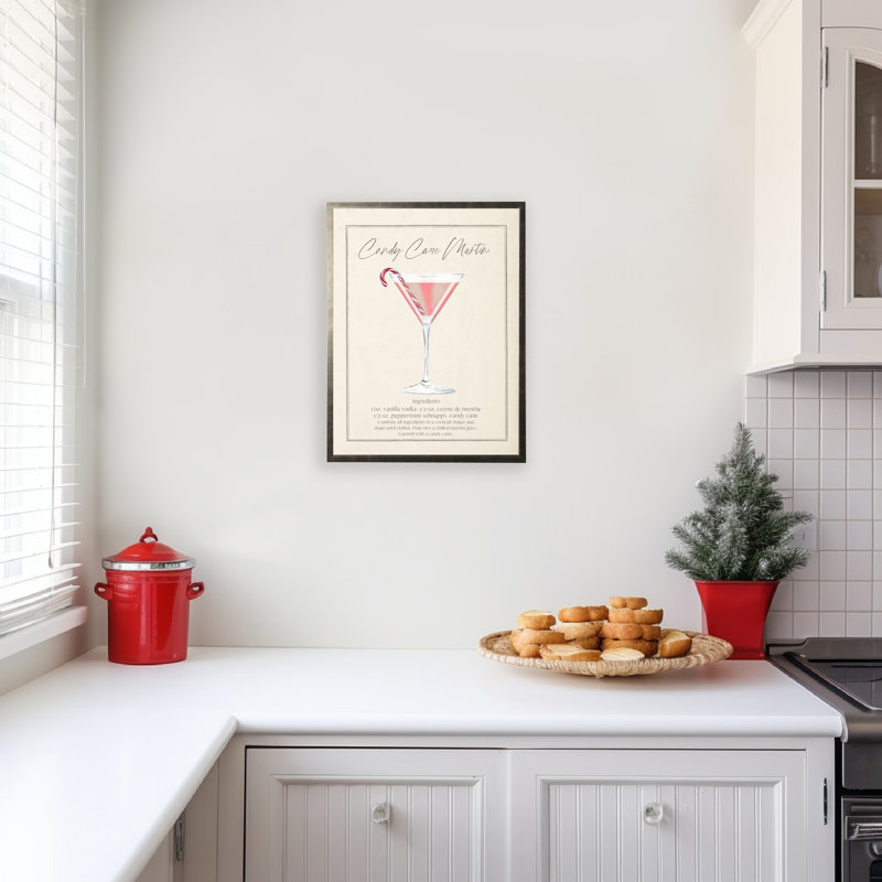 Aquarelle, bonbon, canne, martini, cocktail et recette