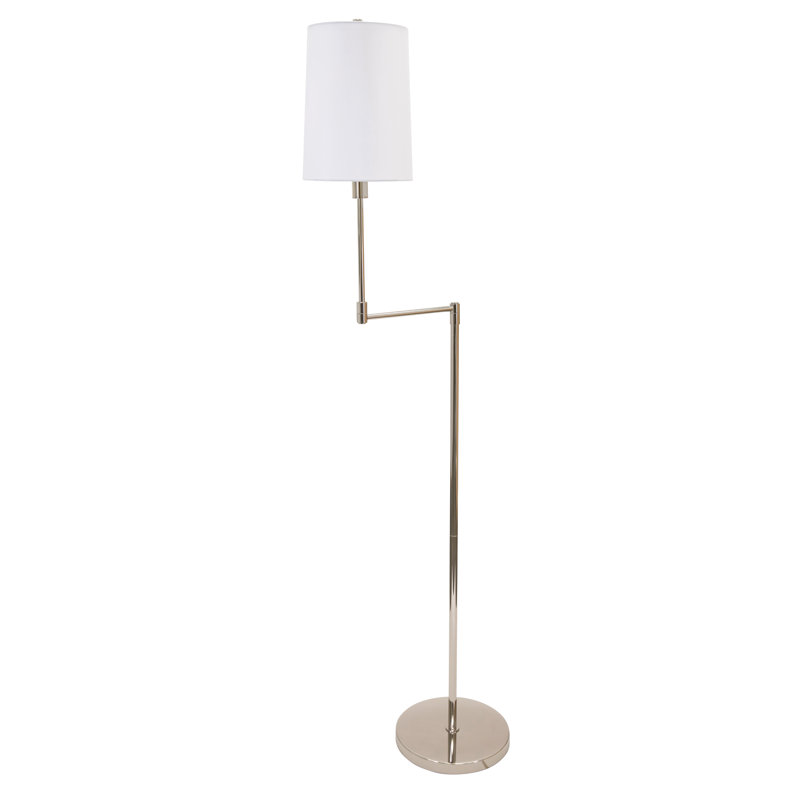Wolcott 61.75'' Swing Arm Floor Lamp, Polished Nickel