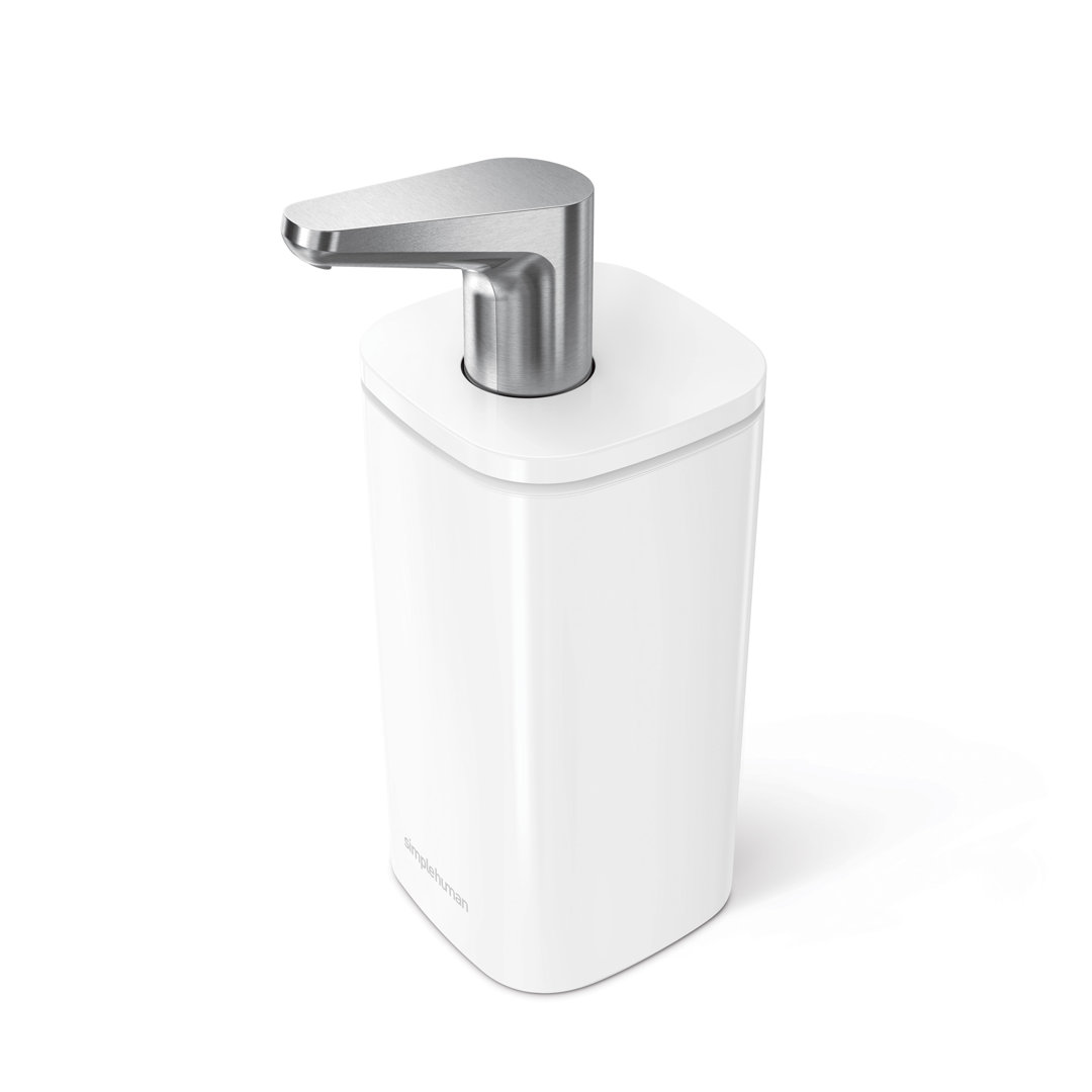 simplehuman 295ml pulse pump soap dispenser, white steel
