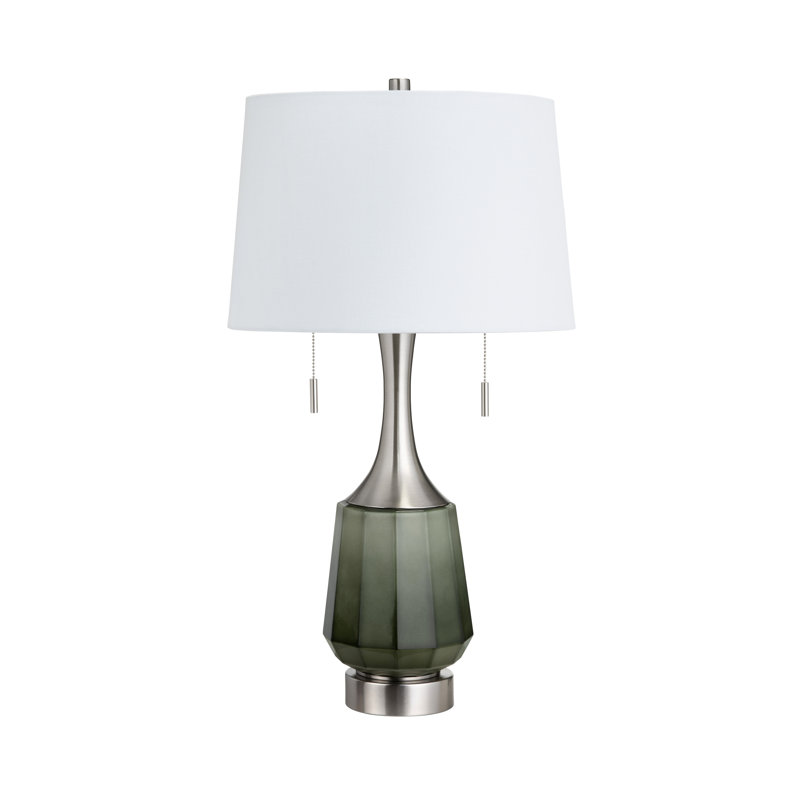 29.5" Metal Table Lamp With White Shade