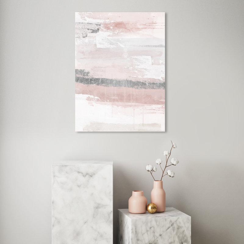 Éléments sophistiqués rosés - peinture, H 30 po x l 24 po, Toile tendue