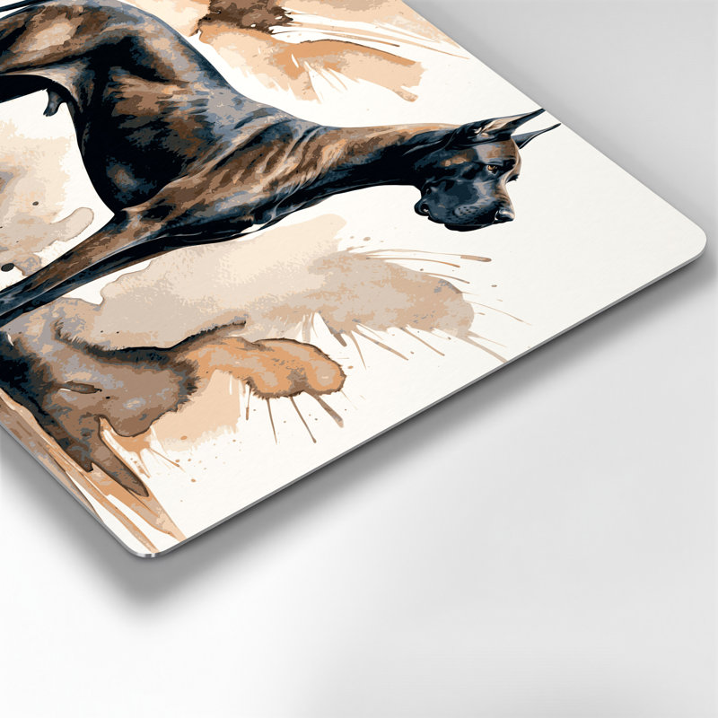 «Dogs Dane», art mural en métal beige, H 20 po x l 30 po
