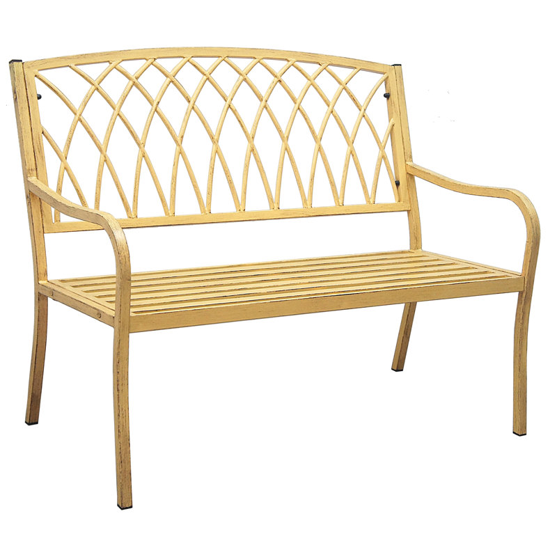 Banc de parc en aluminium et acier Senga, Jaune