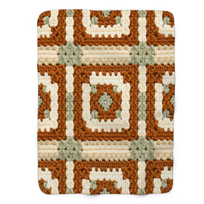 Jeté Faux Crochet Boho - 1 pièce de qualité supérieure Sherpa