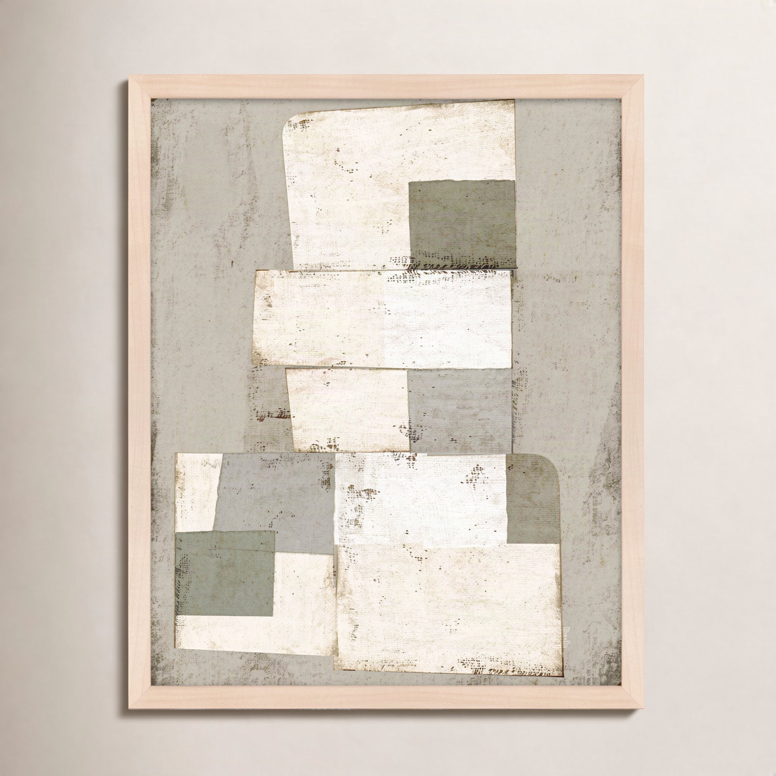 Patchwork Green by Marco Marella for Studio M - Framed Wall Art, 25" H x 20" W, Canvas, Black