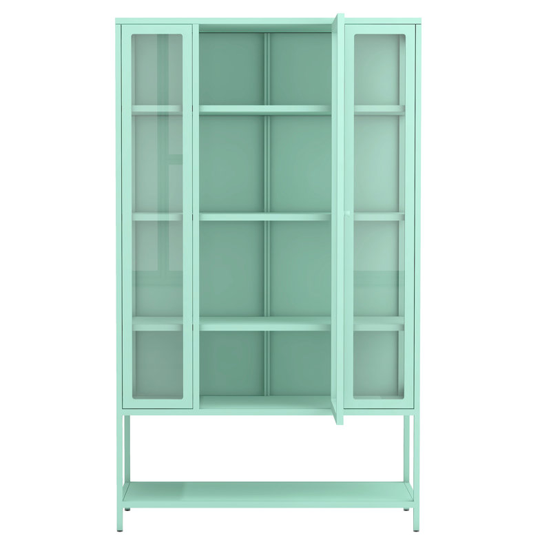 Bibliothèque moderne en acier avec verre trempé et éclairage à DEL pour la maison