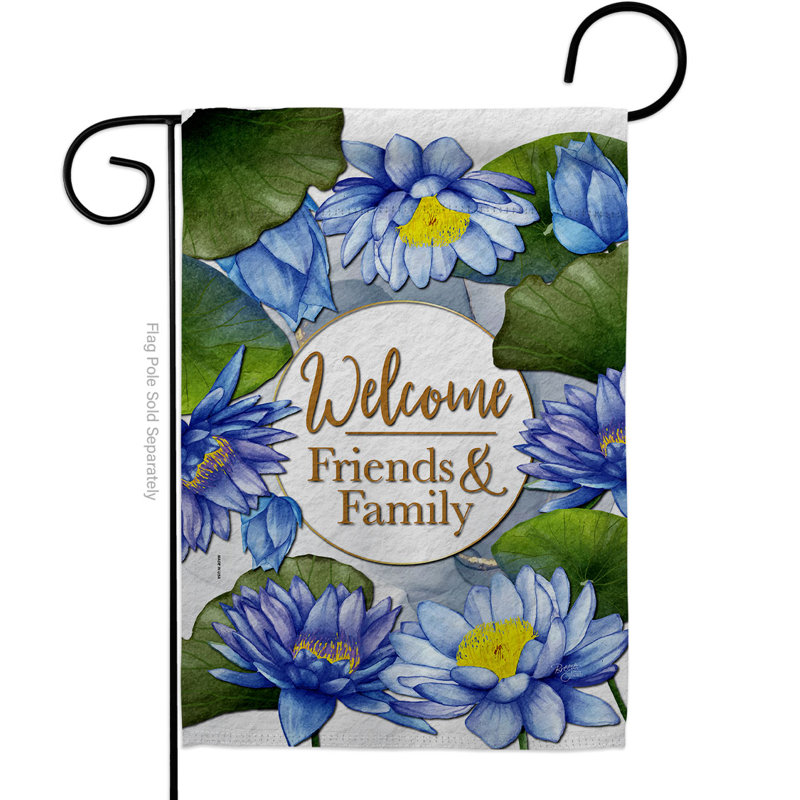 Drapeau de jardin en polyester Lotus, H 19 po x l 13 po