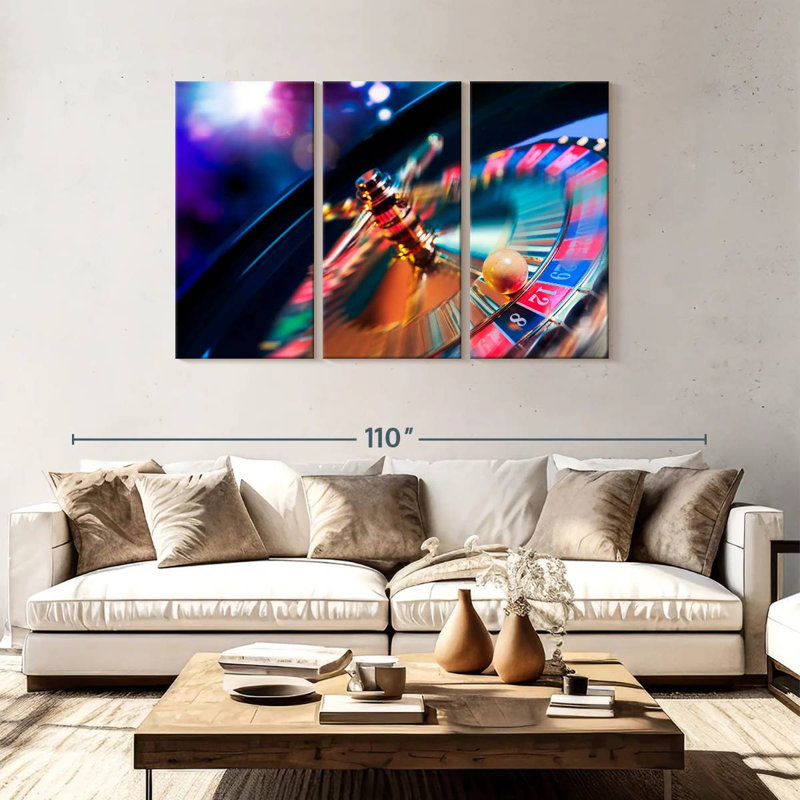 Senne Spinning Neon Roulette, 48" H x 74" W