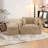 Slipcovered Chenille  Upholstered  Accent Chair With Ottoman-1328607117