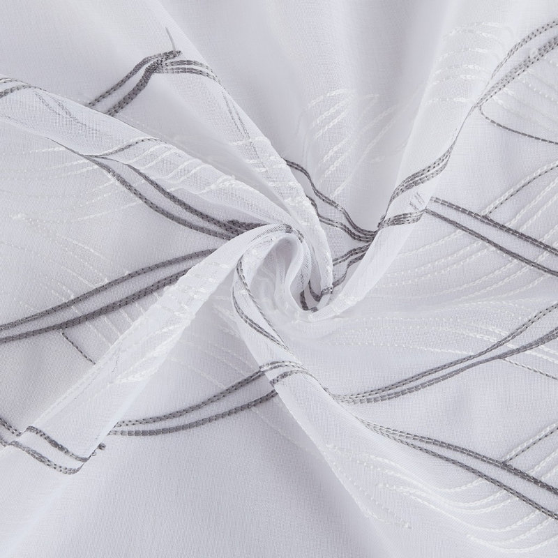 Rideaux semi-transparents, Blanc / argent, L 76 po x L 84 po