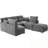U-Shaped Sectional Sofa With Movable Ottoman, Two USB Ports And A Phone Holder-1263237388