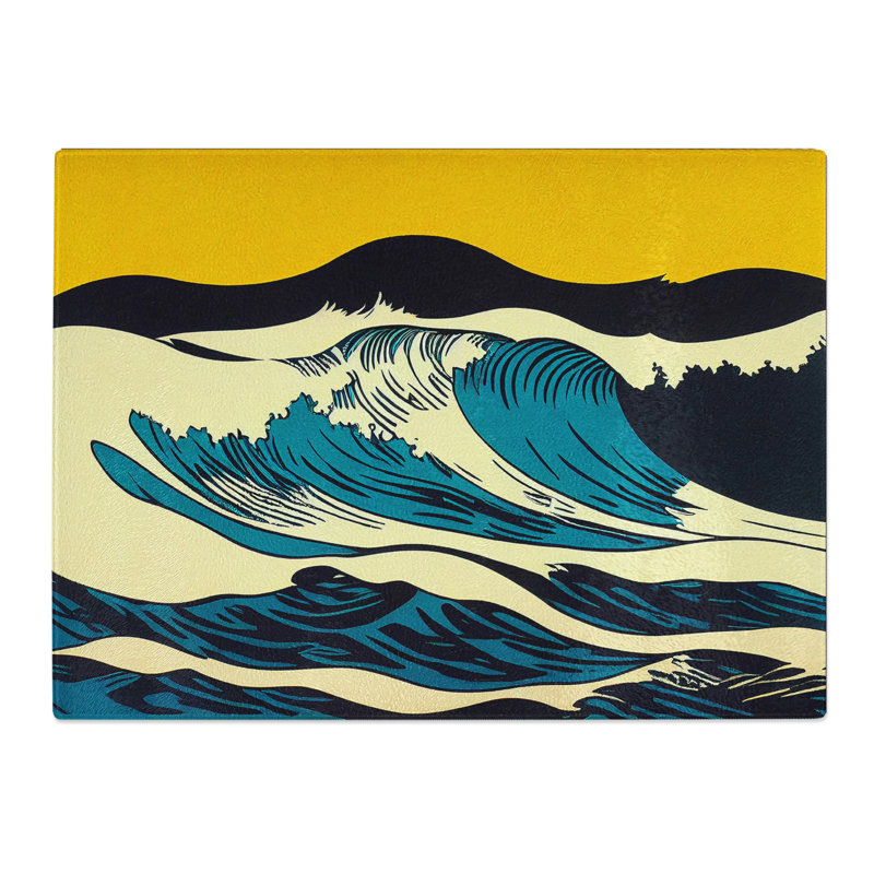 Ocean Wave Pop Art Abstract  Glass Chopping Board