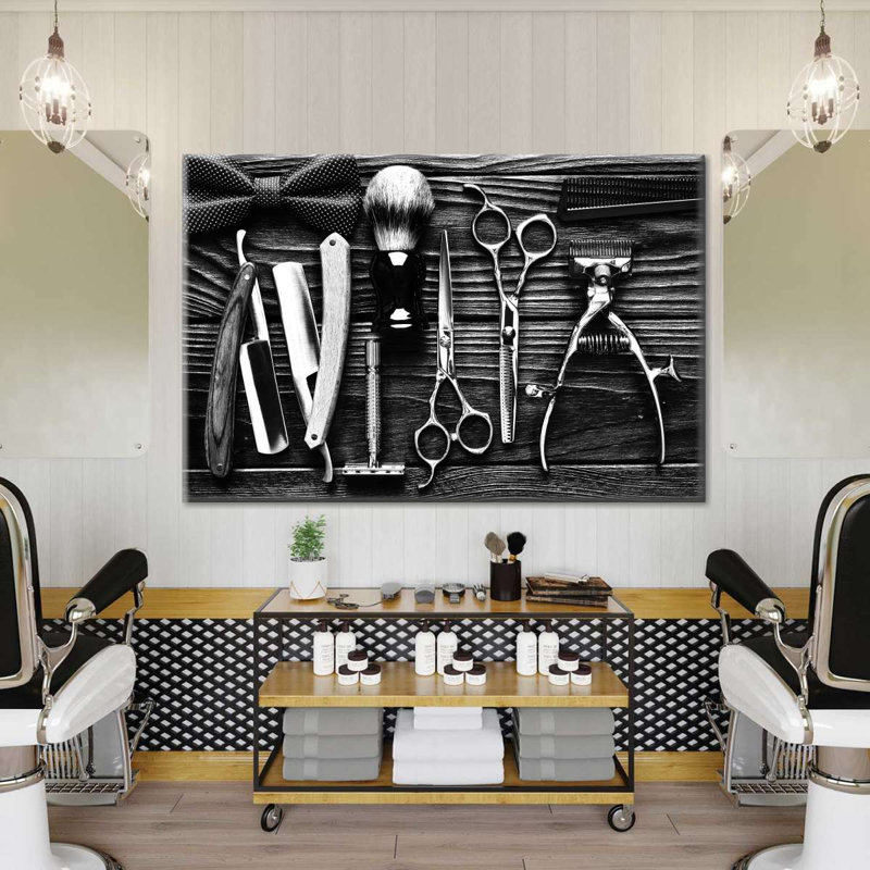 Outils monochromes pour cheveux, impression sur toile, H 24 po x l 36 po x P 1,25 po