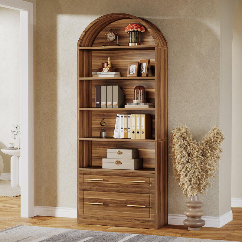 31.5cm Wide 2 -Drawer File Cabinet, Walnut Brown