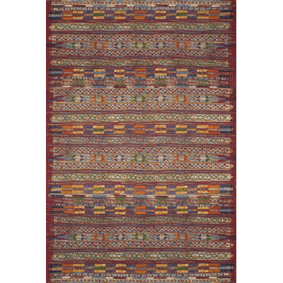 Tapis rouge à motif ikat Parkchester Fiecke