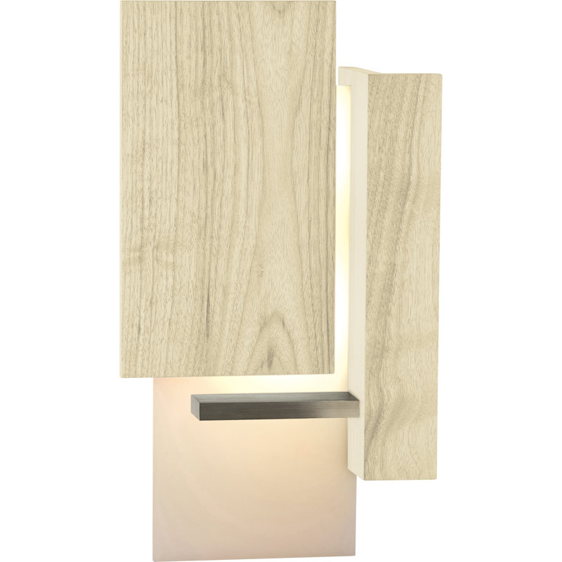 Vesper LED Flush Mounted Sconce, 2700K (Warm), White Washed Oak