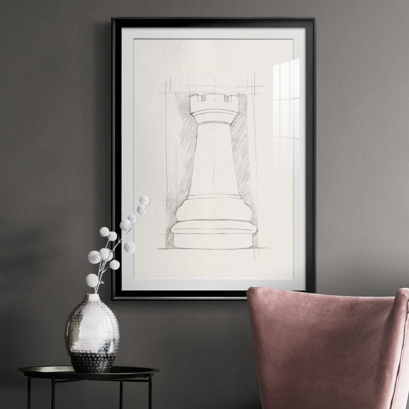 Jeu d'échecs - croquis IV, Noir, H 42,5 po x l 30,5 po x P 1 po