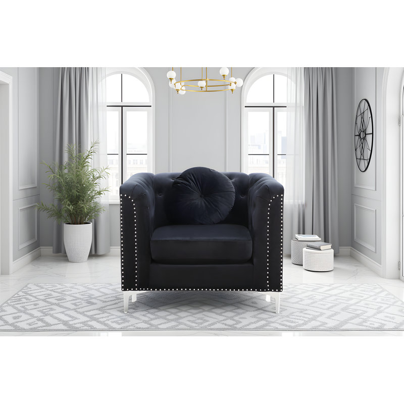 Fauteuil Colmar, Velours noir