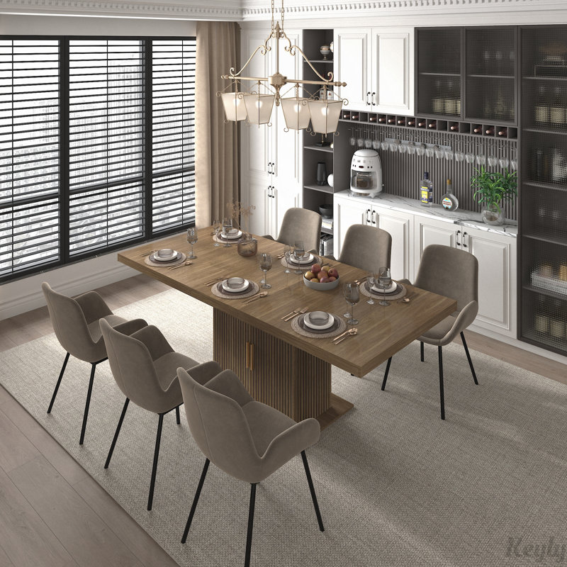 Expandable Dining Table with Storage Cabinet