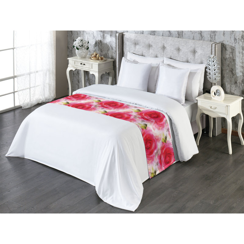 Motif de foulard de lit Ambesonne Rose, Très grand lit