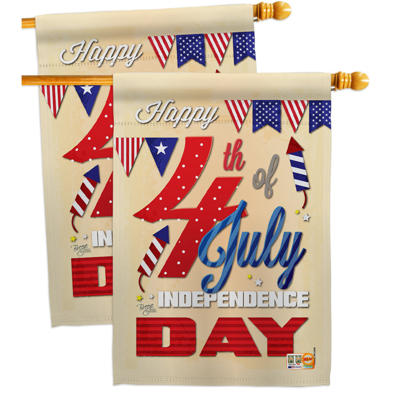 Happy 4th Impressions Decorative 2-Sided Polyester 40 x 28 in. House Flag
