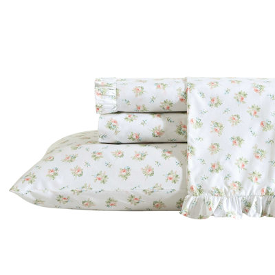 Laura Ashley Printed Cotton Percale 2 Piece Pillowcase Set