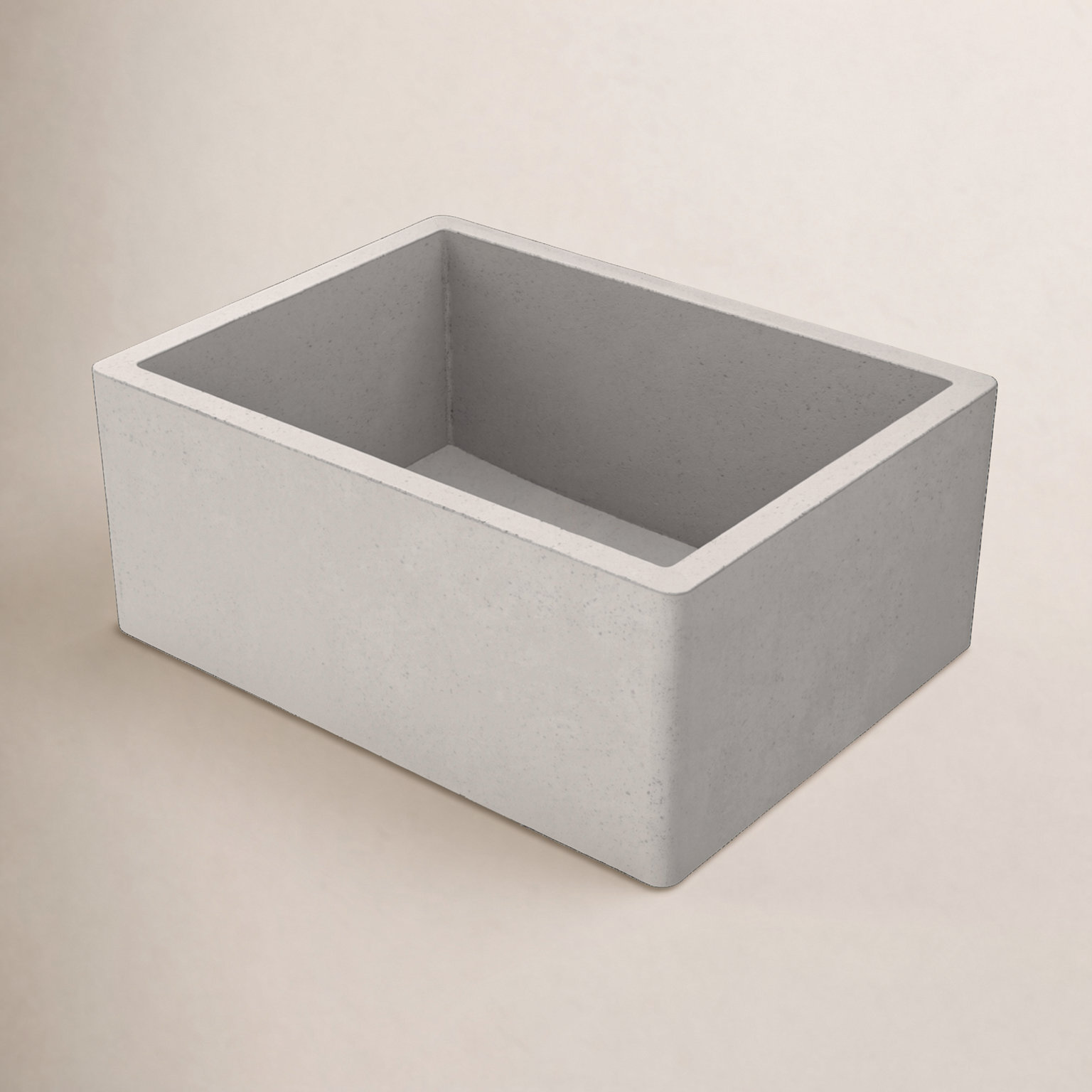 NativeStone Farmhouse 24" Concrete Sink, Ash