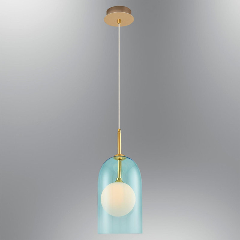 Cassen Elegant Blue Chandelier Light Fixture, Metal Body, 7.5 in Diameter x 4.7 in Height | 1x 2W G9 Socket (Bulb Not Included) | Stylish Home Décor for Dining Rooms, Living Rooms & Entryways, Modern Design