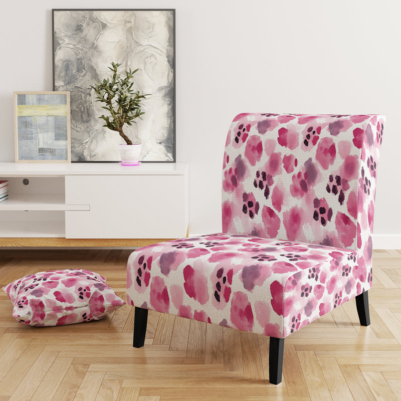 Fauteuil de chambre à imprimé léopard rose, Pantoufle sans accoudoirs