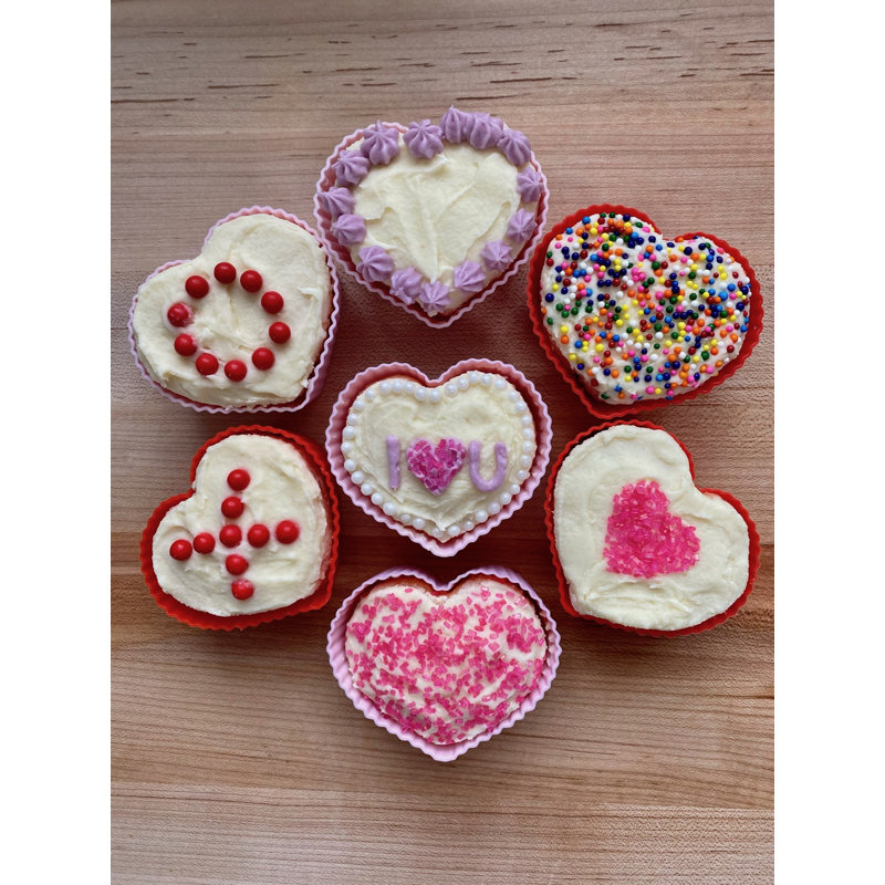 Cœur en silicone 4 tasses Bakelici